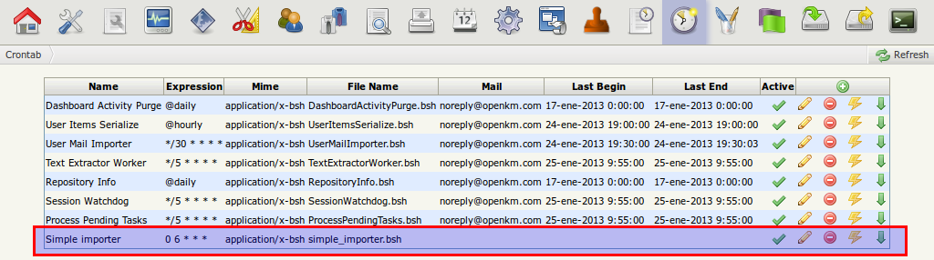 Crontab Simple Importer OpenKM Documentation